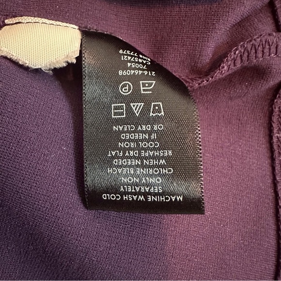 ANN TAYLOR Embroidered Sleeve Flare Shift Dress Purple V-Neck Long Sleeve Size L - Picture 10 of 14